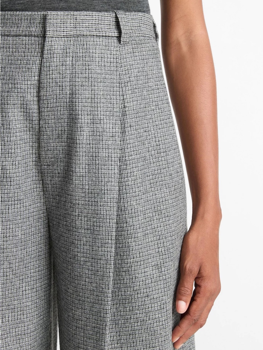 Roma Check Italian Wool-Blend High-Waist Trouser - Picture 4 of 9
